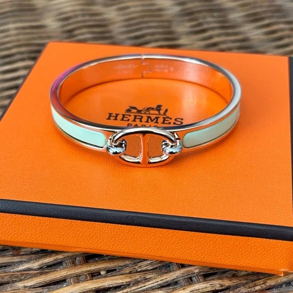 HERMÈS Vert Amande Mini Clic Chaine d'Ancre Bracelet - Picture 2 of 11